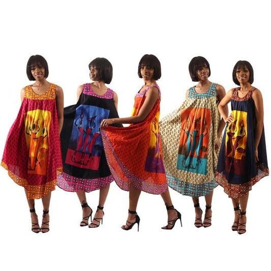 African Women Umbrella Dress