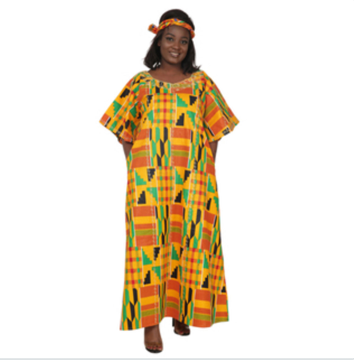 Long Kente Dress w/Tie