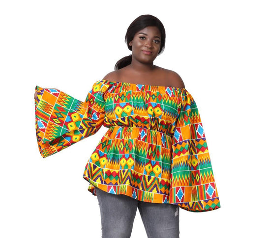 Off Shoulder Bell Sleeve ANKARA Blouse