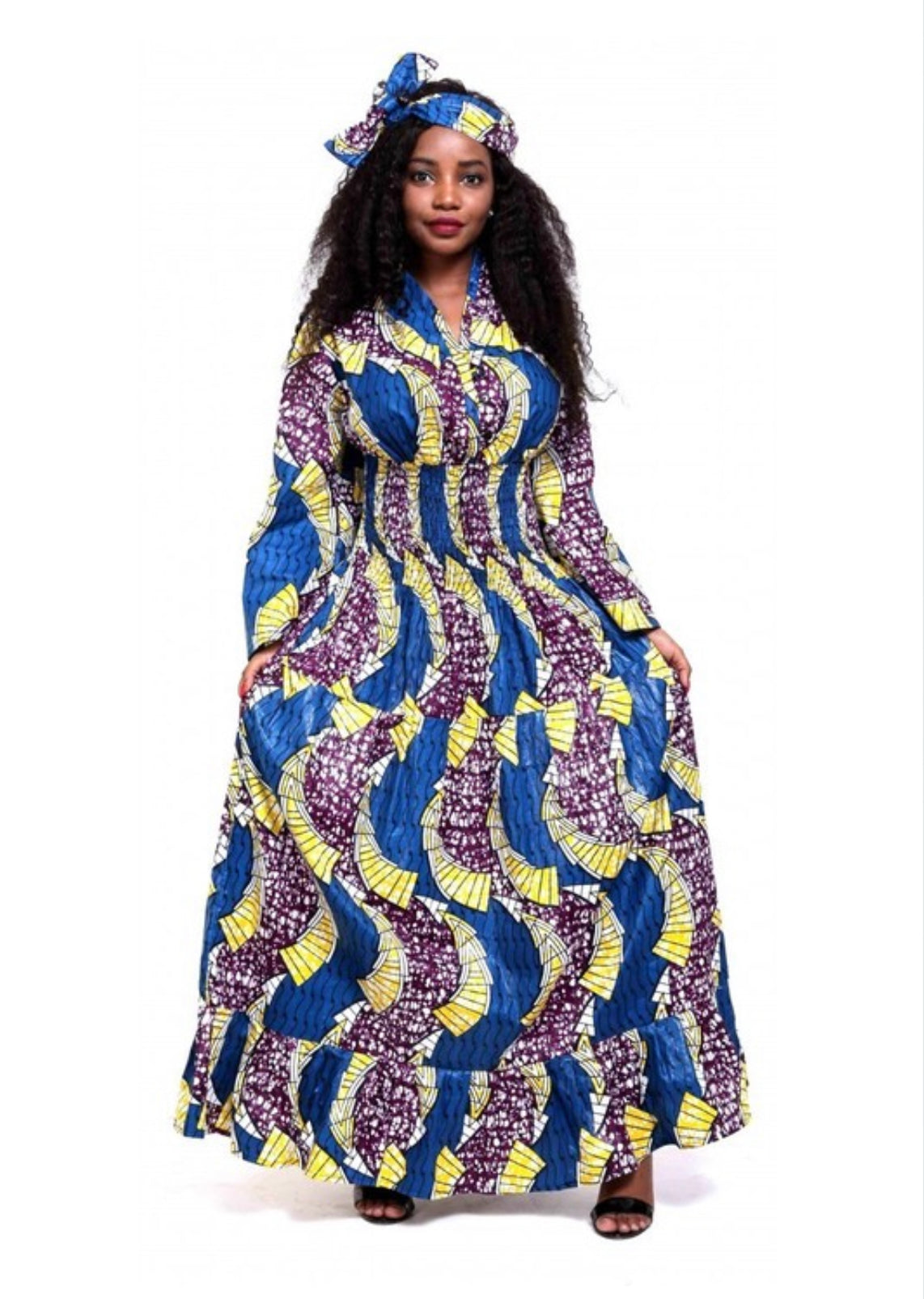 Bell Sleeves African Maxi Dress