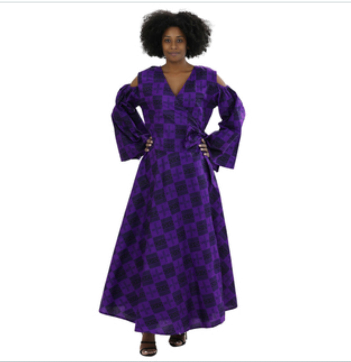 Bell Sleeve African Wrap Dress