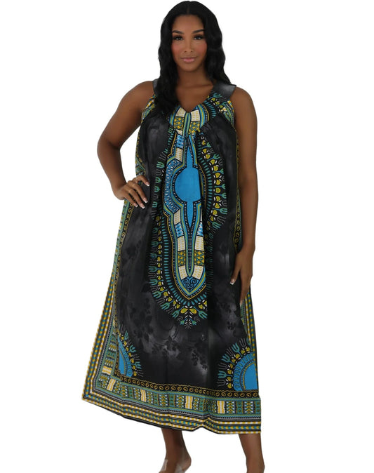 Dashiki Print A-Line Dress