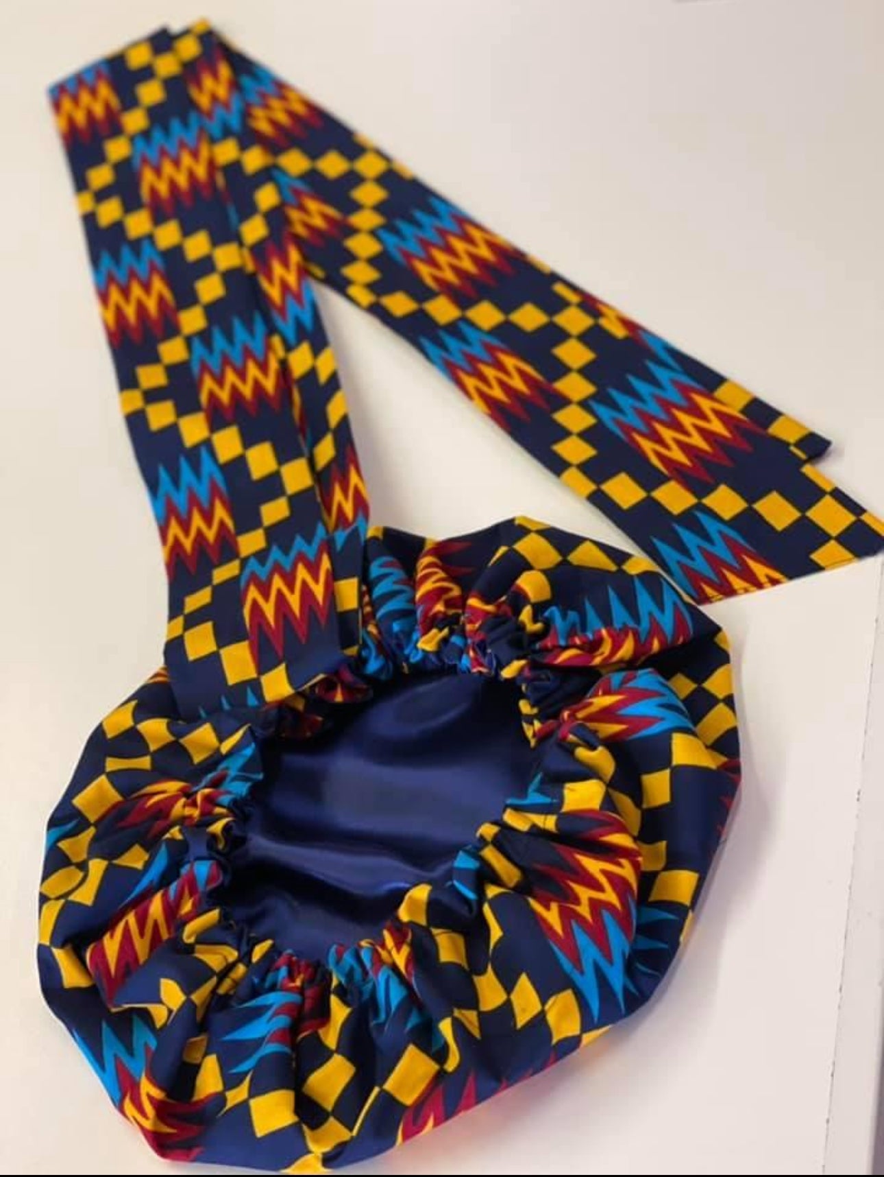 African Print Tie Bonnets