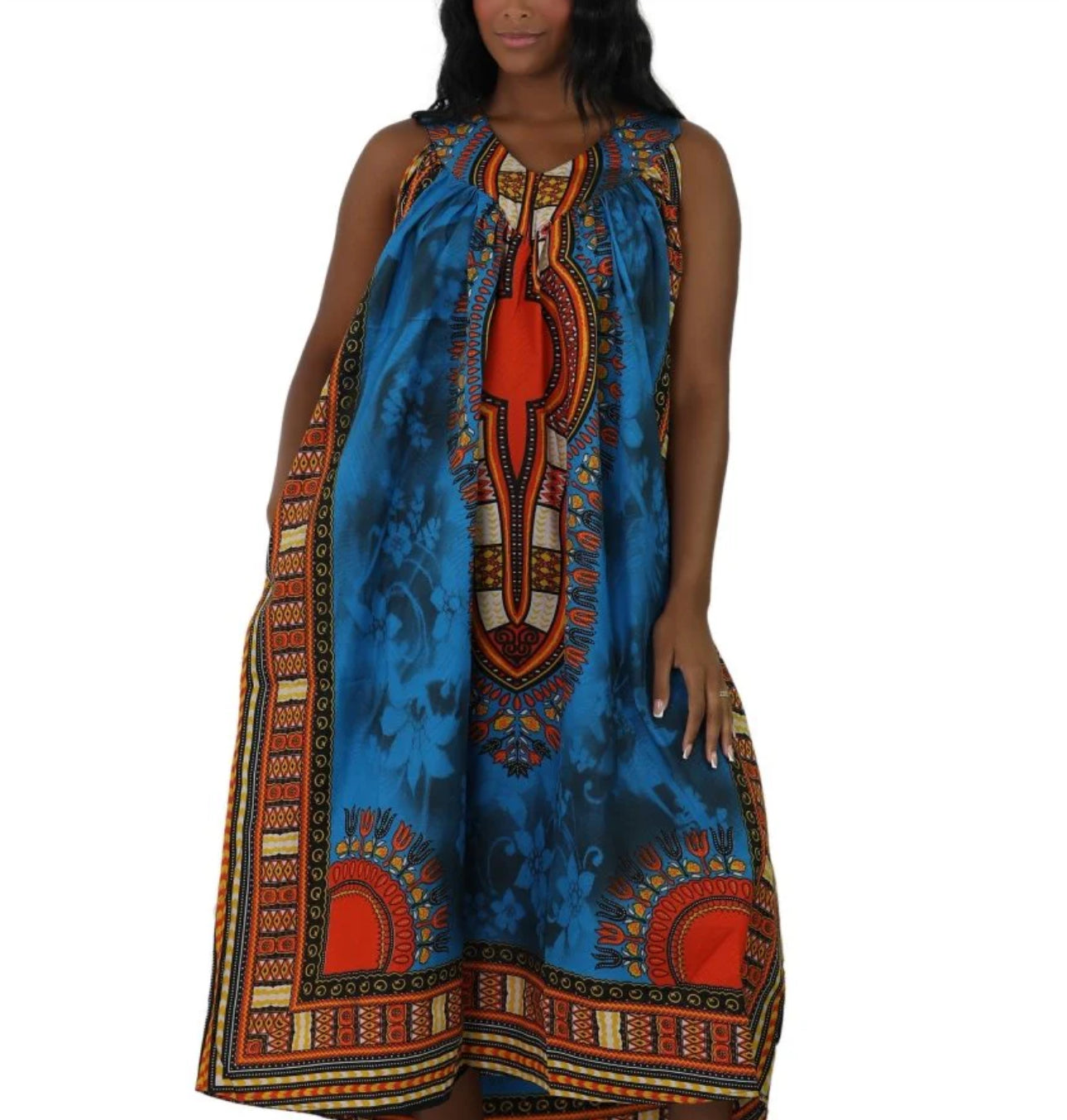 Dashiki Print A-Line Dress