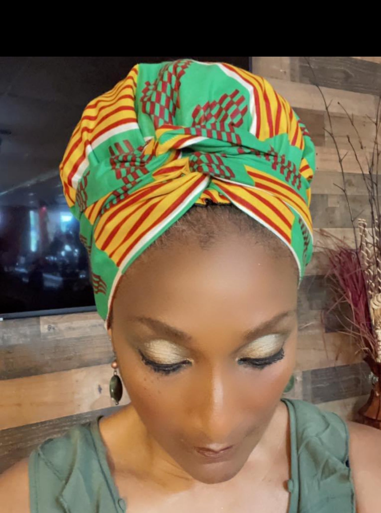 African Print Tie Bonnets