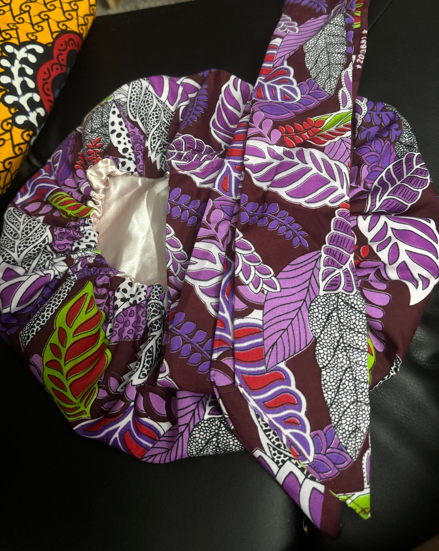 African Print Tie Bonnets